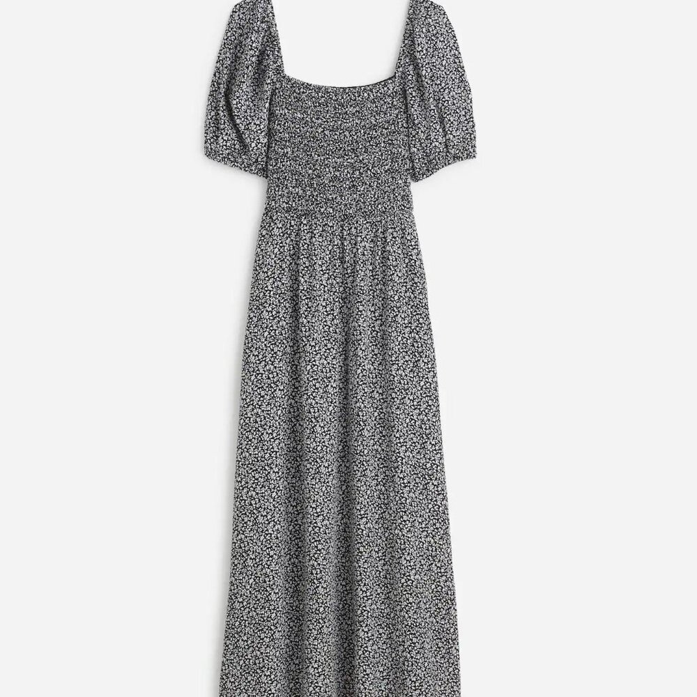 Madewell Smocked Puff-Sleeve Midi Dress in Floral 2
